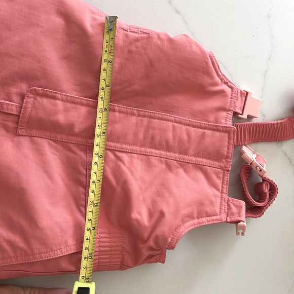 Hanna Anderson outer wear, insulated snow overalls size 80, in pink (blush). - Picture 6 of 6
